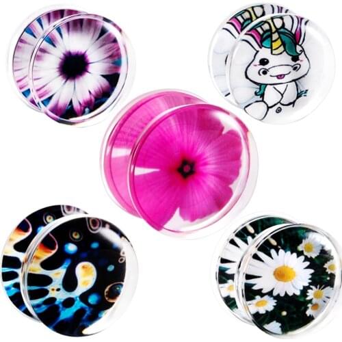 JUNLOWPY Wholesale Ear Gauges Kit Acrylic Piercing Plugs UV Earring Stretching Fashion Eyelet Expander Body Jewelry Flesh Tunnel