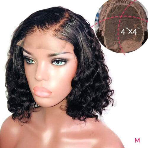 Pixie Cut 4x4 Lace Closure Wig Pre plucked Bob Lace Front Wigs 150 180% Lace Front Human Hair Wigs Curly Human Hair Wig Remy