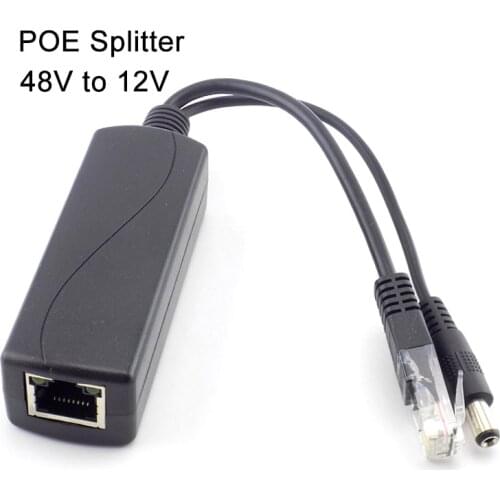 48V to 12V POE Splitter Connector Poe Power Adapter injector Switch for IP Camera Wifi Cable Wall US/EU Plug Hikvision