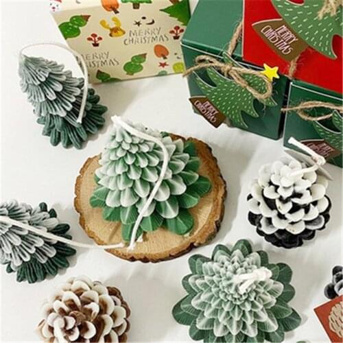 Christmas Candle Mold Christmas Tree Pine cone Snow snowflake Candle Mold Soap Silicone Mold