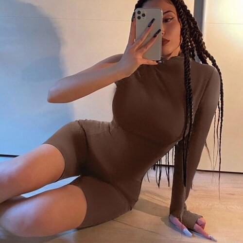 Sexy Bodysuit Women Rompers Sell Like New 2021 Fashion One Shoulder Fingertip Jumpsuits long-sleeved Women Streetwear BLG093158