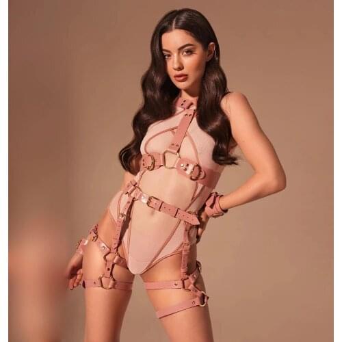 Sexy Lingerie Bondage WomenS Harness Bra Bdsm Suspenders Stocking Garter Belt Set Gothic Clothes Body Sexy Set Leg Harness