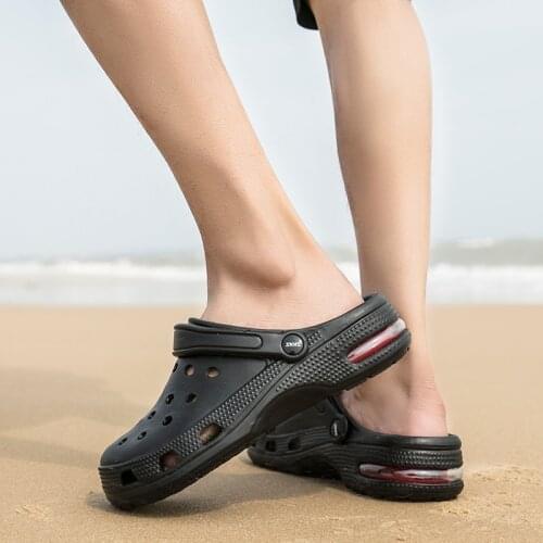 Summer Men Slippers Outdoor Garden Shoes Bubble Cushion Clogs Beach Slippers Male Flip-Flops Men Indoor Home Slides Loafers 47