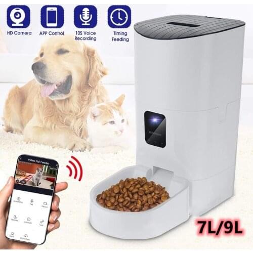 9L Smart Automatic Pet Feeder HD Camera For Cats Dogs Food Dispenser APP Control Timing Feeding Feeder Video/WiFi/Button Version