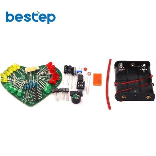 Light Control Music Heart-shaped Lamp Kit 18 LED Lights Control Teaching Training Welding DIY Production Parts