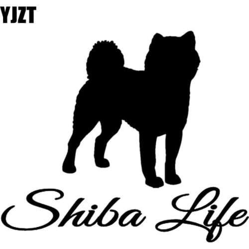 YJZT 15.2CM*12.9CM Shiba Life Dog Rescue Vinyl Car Sticker Decal Black/Silver C10-00347