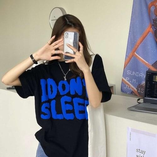 Letter Printing Short-sleeved T-shirt Women 2021 Summer New Bottoming Shirt Korean Loose Wild Female T-shirt