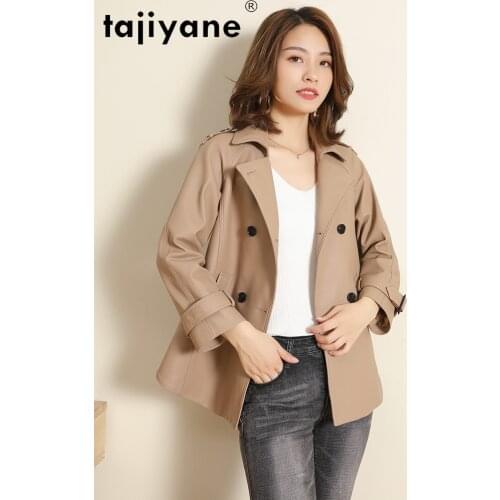 Tajiyane Genuine Leather Jacket Women Spring 100% Sheepskin Leather Trench Coat Korean Fashion 2021 Jaqueta Feminina Pph4843
