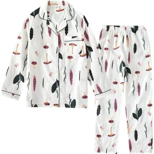 ZITY 2 Pcs /Sets Spring Cotton Women Pajamas Set Sleepwear Autumn Plus Size Top +Long Pant Sleepwear Girls