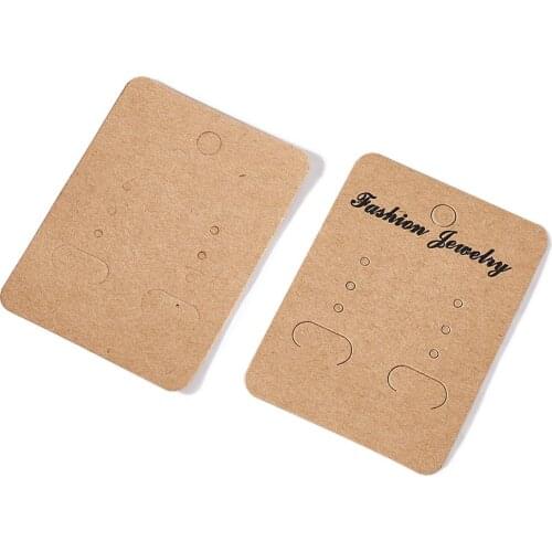 PANDAHALL 100pcs Paper Price Tags Earring Display Card For Jewelry Cards Rectangle, Goldenrod, Size: about 67mm long, 50mm wide
