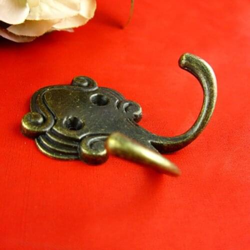 2 Pieces/batch Bath Towel Hook Vintage Clothes Robe Hanger Double Wall Hook Antique Suitable for Coats, Hats, Bags, Bronze XM