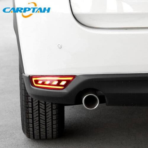 2PCS For Mazda CX-5 CX5 2017 2018 2019 LED Rear Fog Lamp Car LED Bumper Light 3-in-1 Brake Light Turn Signal Indicator Reflector