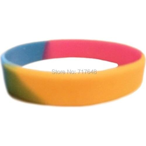 300pcs Segmented Pansexual Pride wristband silicone bracelets free shipping by FEDEX
