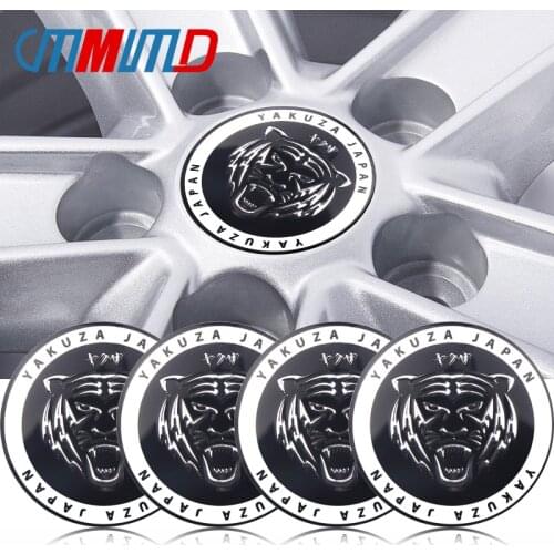 4PCS 56mm car styling 3D Yakuza Japan Mafia Tiger Emblem Auto tire Wheel Center Hub Caps Case Sticker Accessories