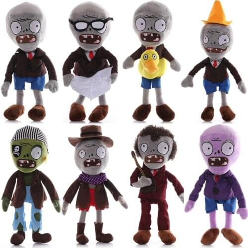 8pcs/lot 30cm Plants vs Zombies PVZ Hats Pirate Duck Cowboy Zombie Plush Toy Doll Soft Stuffed Toys Gifts for Kids Children