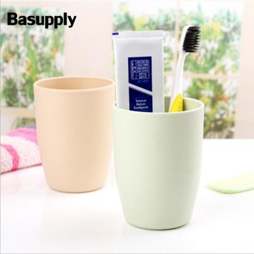 Basupply 2Pcs Bathroom Tumblers Toothbrush Holder Tooth Tumblers Toothbrush Cup Bottle Bathroom Kitchen Accessories