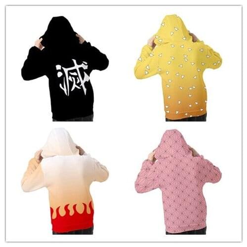 Kids Hoodies Demon Slayer: Kimetsu no Yaiba Cosplay Nezuko Zenitsu Kyoujurou Zipper 3D Print Jacket Sweatshirt