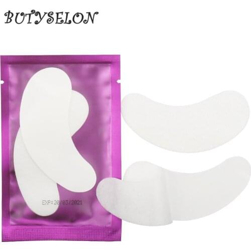 Under Eye Eyelash Extension Gel Patches Lint Free Eye Mask Pads Lash Extension Beauty Tool with Transparent Cosmetic Bag 50
