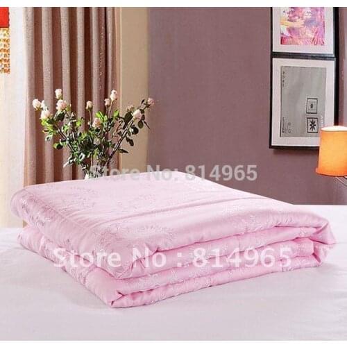 King240X210cm Or Make Any Size Pink High Quality 100% Mulberry Silk Filled Spring/Fall/Autumn 200GSM Duvet Quilt Comforter
