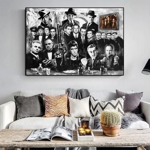 Movie Gangsters Godfather Goodfellas Art Paintings Poster And Prints Wall Art Picture for Living Room Home Decor (No Frame)