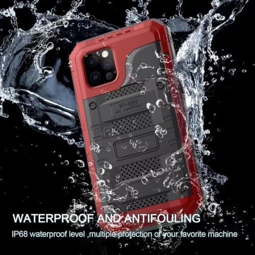 Metal Aluminum Sealed Waterproof Diving Case for iPhone 11 12 Pro XS Max XR 8 7 6Plus SE 2020 Heavy Duty Armor Shockproof Cover