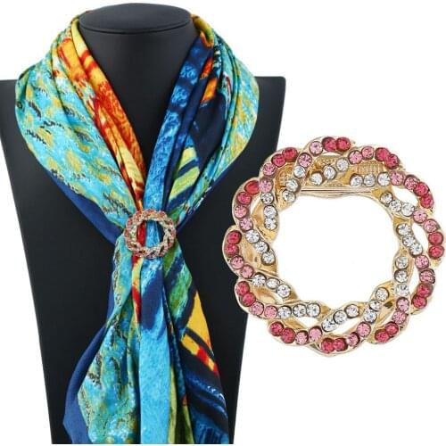 Fashion Korean Buckle Brooch for Thin Silk Scarf-3.5 x 3.5cm / 1.4 x 1.4inch