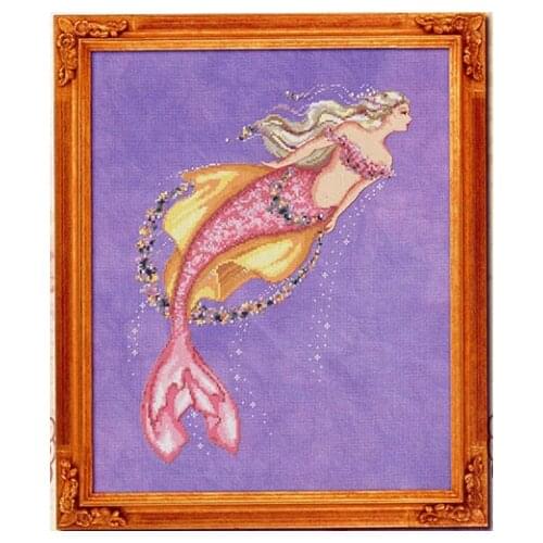 Cross stitch kit～BF pink mermaid Colorfually fabric Counted Cross Stitch 14CT 28CT Cross Stitch Kits Embroidery Needlework Sets