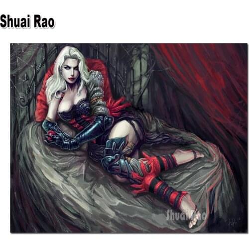 New diy diamond painting Anime Vampire Girl diamond embroidery pictures full Square round drill mosaic Set,landscape Gift