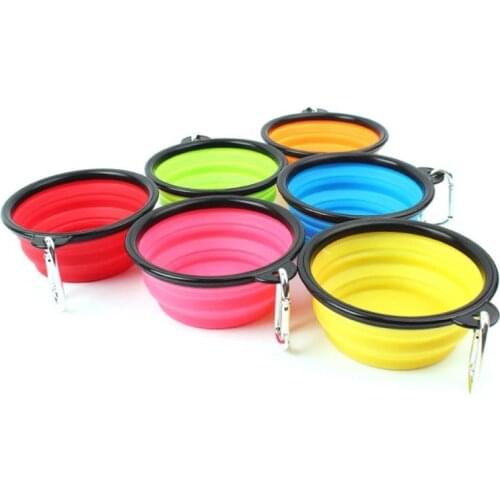 Portable Silicone Plates Folding Cat Dog Bowls Outdoor Travel Pet Puppy Dog Feeder Food Container Dish Pet Dog Supplies Products