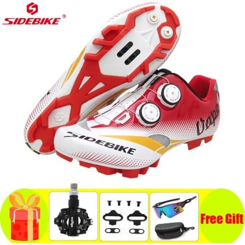 Sidebike Professional 2021MTB Cycling Shoes Outdoor Athletic Mountain Bike Self-locking Bicycle Shoes Cleated Pedals Sneaker