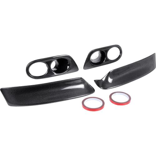 CSL Style Real Carbon Fiber Front Bumper Splitters+Fog Light Cover for BMW E46 M3 2001-2006