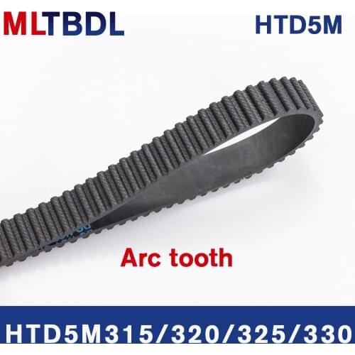 HTD 5M Timing Belt 315/320/325/330mm Length 10/15/20/25mm Width 5mm Pitch Rubber Pulley Belt Teeth 63 64 65 66 synchronous belt