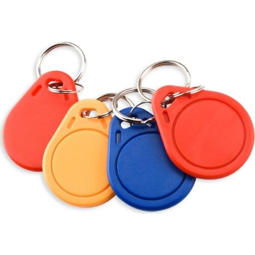 10Pcs RFID Keytags Mifare 13.56MHz 14443A M1 S50 Small Smart IC Key Ring Tag Keyfob Token Nfc Access Control Keycard