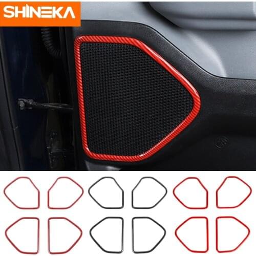 SHINEKA Interior Mouldings For Dodge RAM 1500 Car Door Speaker Decoration Cover Sticker Accessories For Dodge RAM 1500 2018-2021