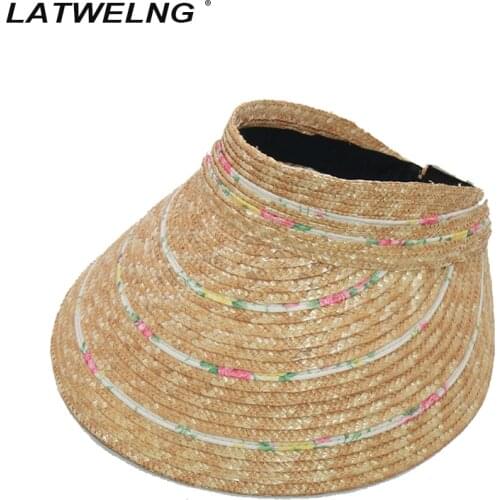 Wholesale Big Brim Visor Hats For Women Black Sun Hats Foldable Beach Hats On Holiday Easy To Carry