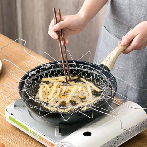 Foldable Steam Rinse Strain Fry French Chef Basket Mesh Basket Strainer Net Kitchen Gadget Cooking Tool Dropshipping