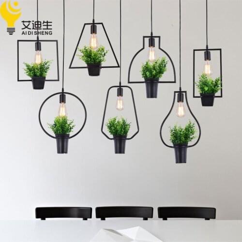 Modern Plant Pot Deco Pendant Lamp Fashion Nordic Shade Modern Dining Table Hanging Light Fixture DIY Luminaire Office Lighting