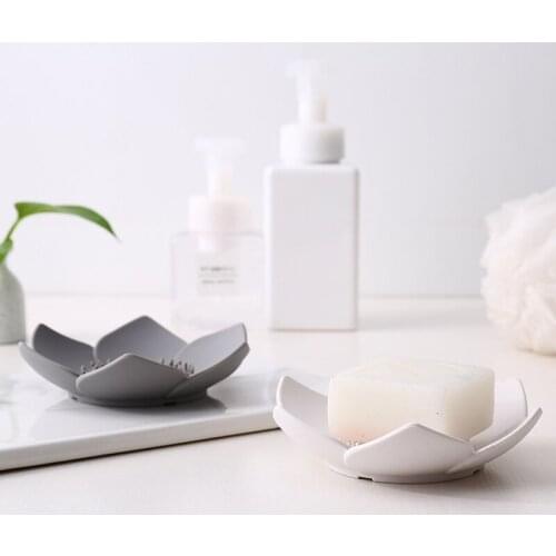 Soap Dish Draining Silicone Soap Dish Creative Soap Tray Toilet Bathroom Free Punch Soap Holder Traveller