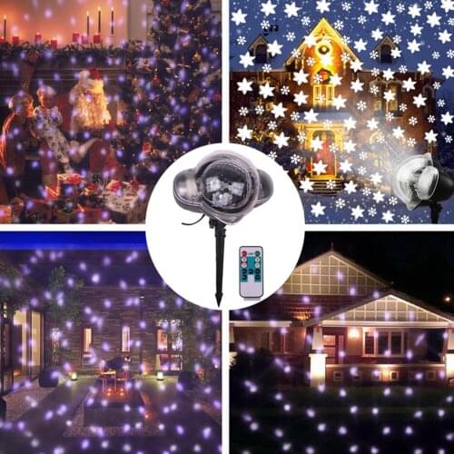 Snowfall LED Projector Lights, Christmas Snowflake Projector Lamp with Remote Control IP65 Waterproof Snow Effect Spotlight