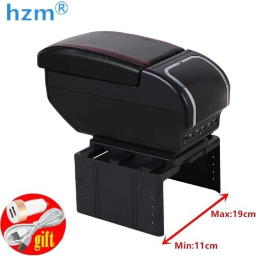 Universal Car Armrest Box Dual layer Large space Central Store Content box with cup holder ashtray USB interface Charging Car S