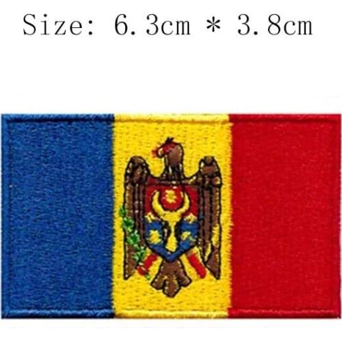 Moldova embroidery flag Wholesale price city falg ironing full stitches left chest badges for clothes cute badge military caps