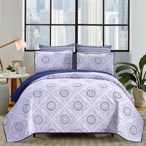 Quality Cotton Bedspread Quilt Set 3pcs Coverlets Embroidered Quilts Bed Covers Europe King Queen Size Quilted Blanket