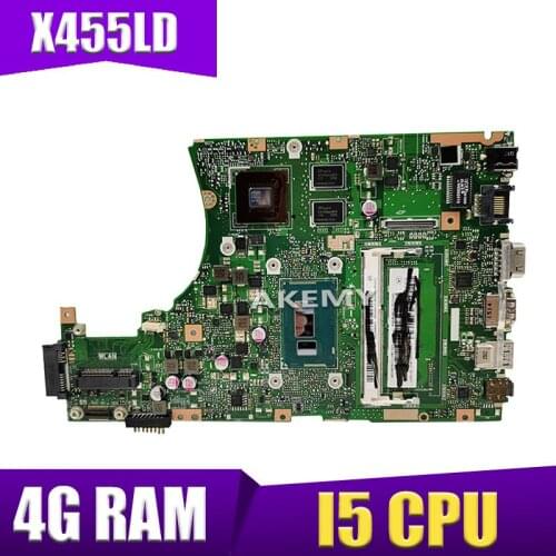 XinKaidi X455LD X455LJ Laptop motherboard for ASUS X455LD/J X455L Y483L W419L W409L F455 Test original mainboard 4G RAM I5 CPU