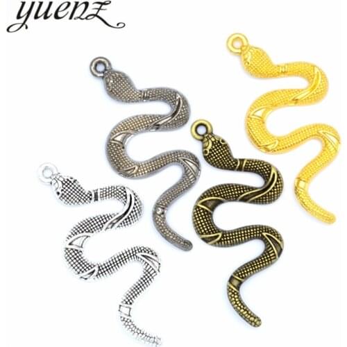 YuenZ 3pcs 2020 New Product snake Charms Pendant For Metal Alloy Jewelry Marking 52*23mm D9318