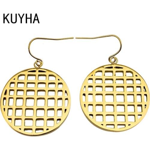 Female Male New Trendy Geometric Vintage Earrings For Women Hyperbole Hollow Out Long Earring Jewelry