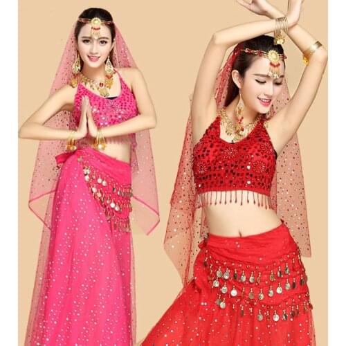 4pcs/Set New Women Belly Dancing Oriental Belly Dance Suits for Women Performance Stage Dance Costumes