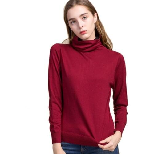 Women Pullovers 85%Silk 15%Cashmere knitted Sweaters Turtleneck pullover Fall Winter Bottoming knit Natural Silk Basic Sweater