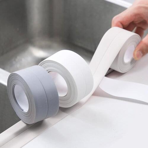 1 Roll Self-adhesive Waterproof Bathroom Kitchen Sealing Strip Tape Wall Sticker