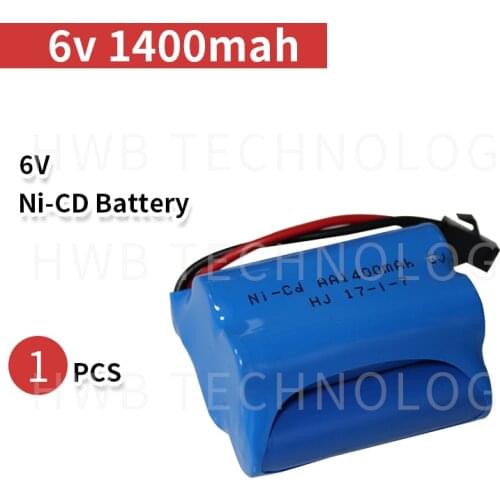 1pcs 6v battery 1400mah ni-cd nicd aa 6v rechargeable battery pack 1.2v 1500mah batteries sm 6v battery for toy car RC boat toys
