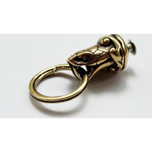 1PC Brass Snake Python Head Screw Buckle Leather Belt Bracelet Bag Wallet DIY Decorative Accessories Buckle Pendant EDC Tool